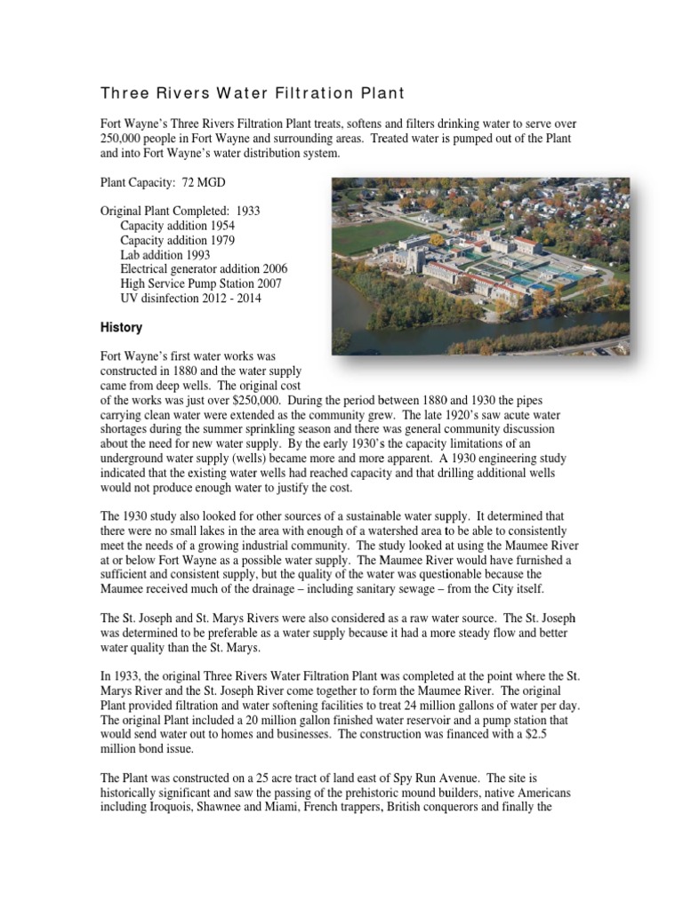 Fort Wayne Water Treatment History | PDF | Drinking Water | Water Supply