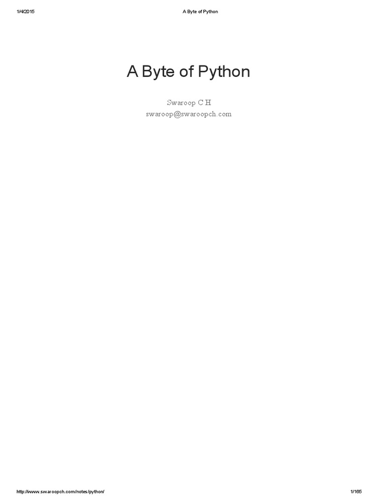 A Byte of Python PDF | PDF | Command Line Interface | String (Computer ...