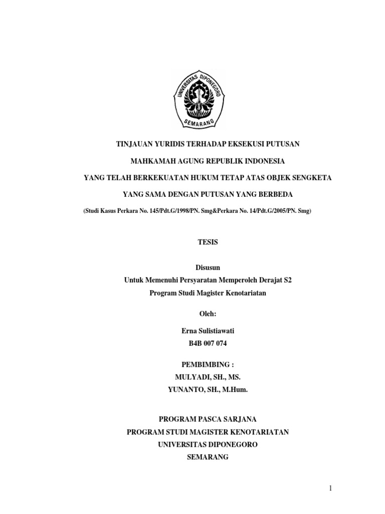 Proposal tesis kenotariatan ui. Magister Kenotariatan 