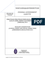 Pua - 20131128 - P.U. A 345 - Peraturan-Peraturan Pemuliharaan Hidupan Liar Fi Lesen Permit Dan Permit Khas Pindaan 2013