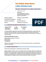 Humidity Indicating Cards MSDS