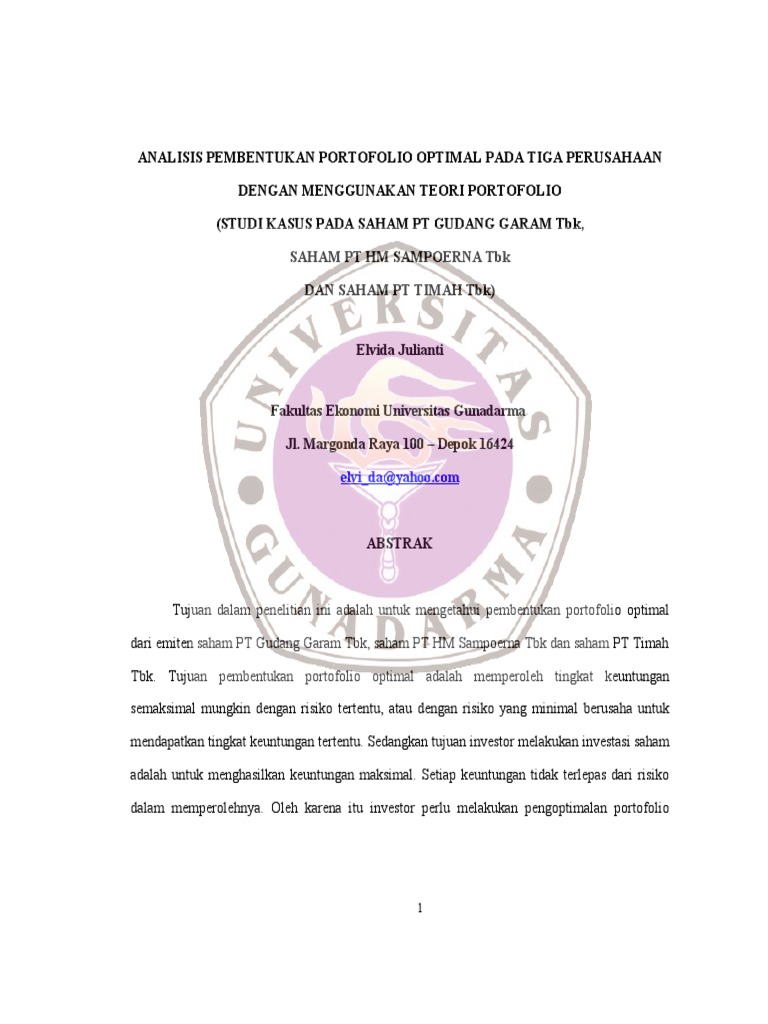 portofolio 3 saham