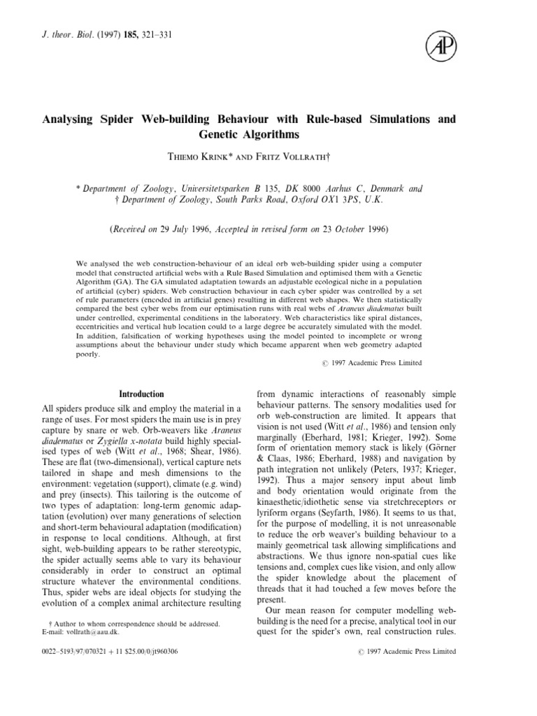 Spider Web Algorithm | PDF | Spider Web | Spider