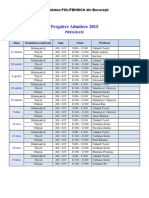 Program Pregatire Admitere 2015