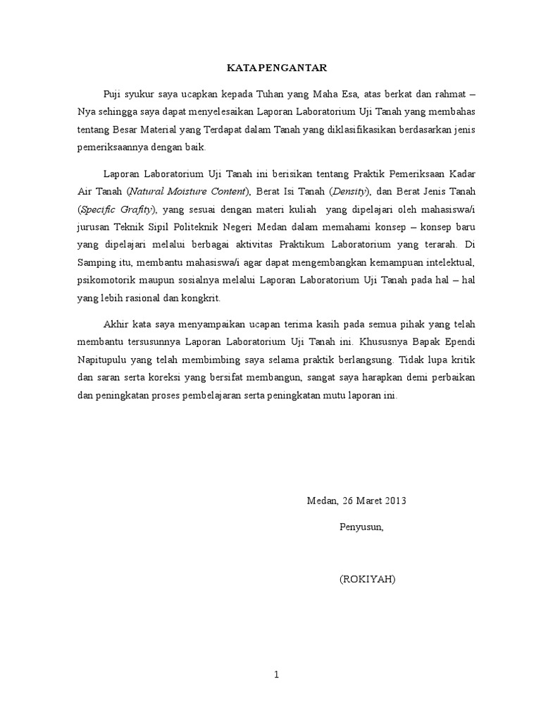 Kata Pengantar Lab Uji Tanah