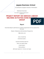 Project Report On Various Labour Welfare Activities Done by Jaypee Group and Its Effectiveness (HR)