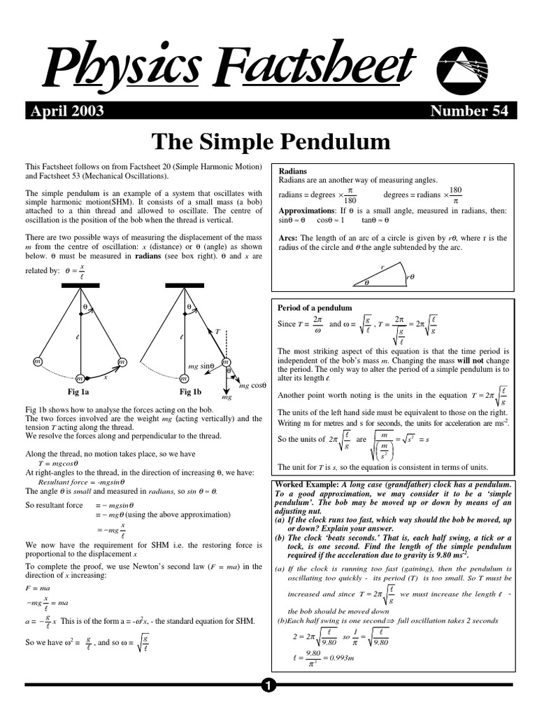 The Simple Pendulum | PDF