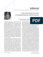 Editorial: Cultural Context Is Crucial in Suicide Research and Prevention