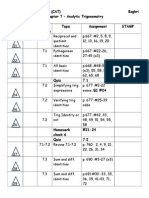 College Algebra and Trig (CAT) Baghri Chapter 7 - Analytic Trigonometry Number Date Due Read Section Topic Assignment Stamp