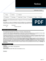 261.ASX Notice (issued 19/12/2014) Effective March 19 2015, Suspension and Intended Revocation of Approval of ILH Group Limited Financial Products