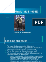 Popular Music (MUS-10043) : Lecture 2: Authenticity