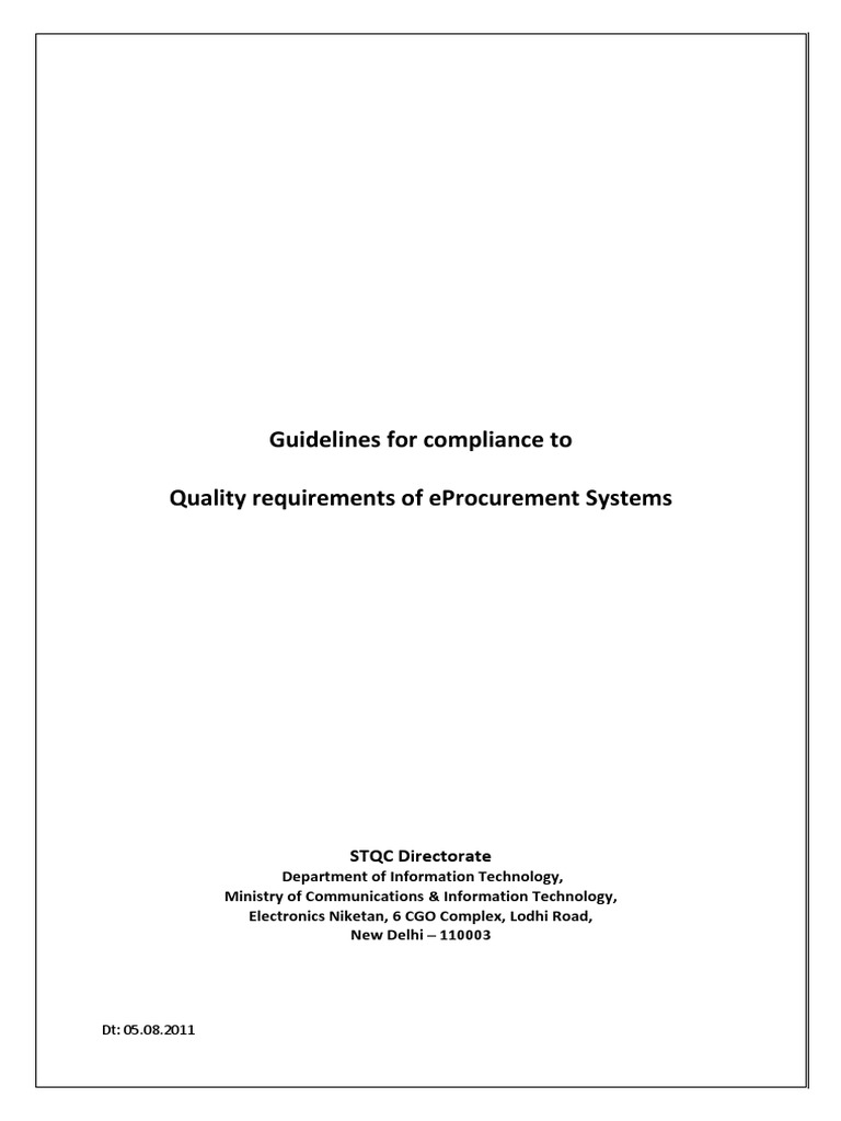 E-Procurement Draft Guidelines - Revised | PDF | Procurement ...