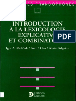 Introduction A La Lexicologie Explicative Et Combinatoire