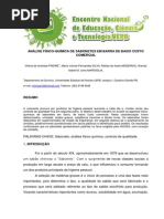 ANÁLISE FÍSICO-QUÍMICA DE SABONETES EM BARRA DE BAIXO CUSTO