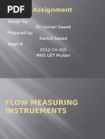 Assignment: Assign By: Sir Usman Saeed Prepared By: Rashid Saeed Regd.# 2012-CH-425 MNS-UET Multan