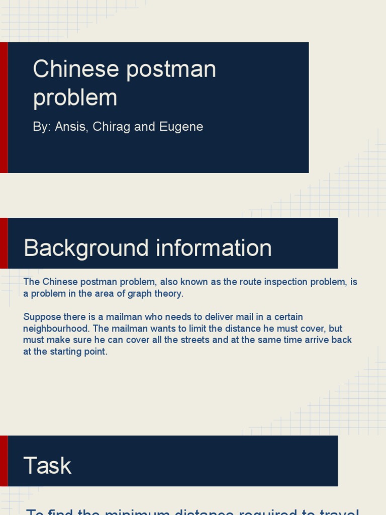 Chinese Postman Problem - Causeway Bay | PDF | Graph Theory | Applied ...