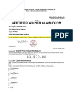 Certified Winner Claim Form: A: Grand Prize Value Disclosure