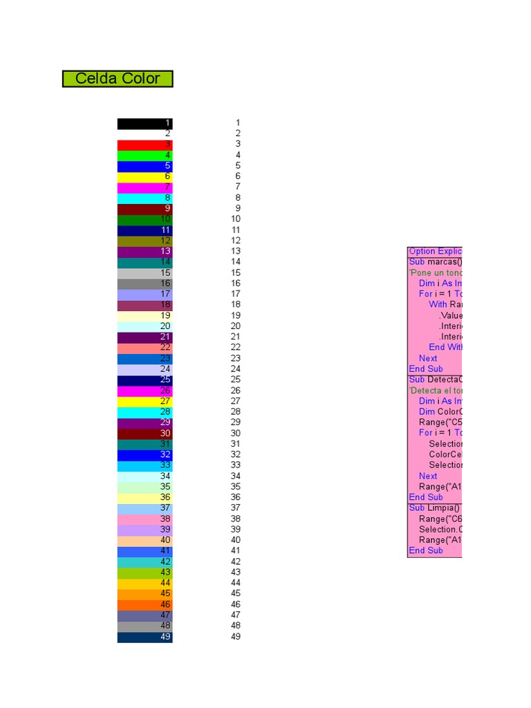 Excel Cell Color Management | PDF