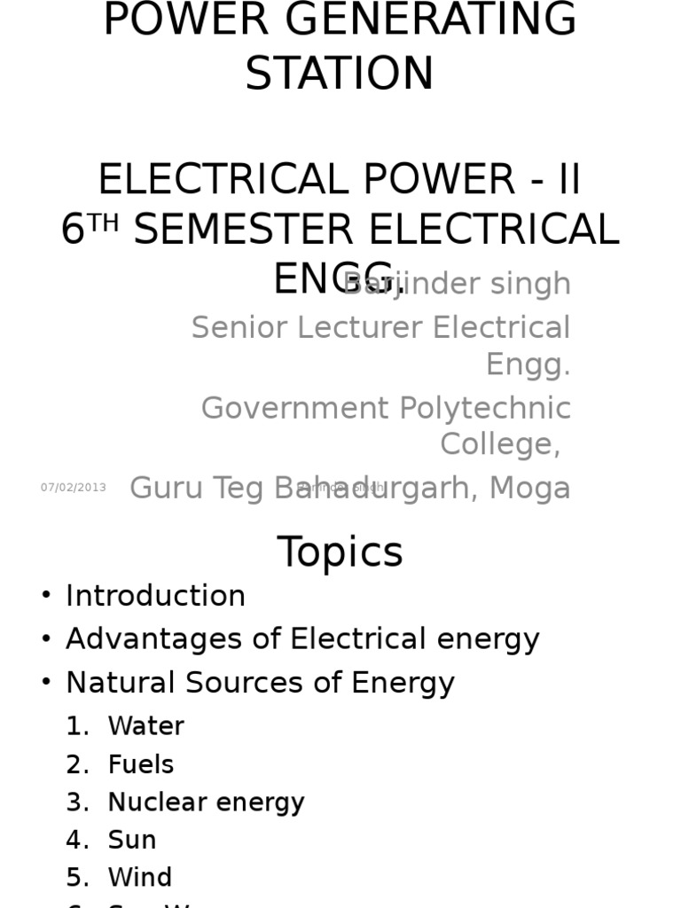 Power Generation Sources Overview | PDF | Power Station | Hydroelectricity