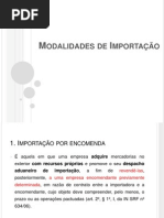 Modalidades de Importação