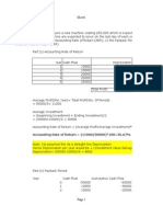 Sheet1: Accounting Rate of Return (11000/30000) 100 36.67%