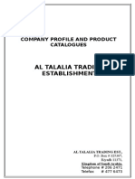 Al Talalia Trading Establishment: Company Profile and Product Catalogues