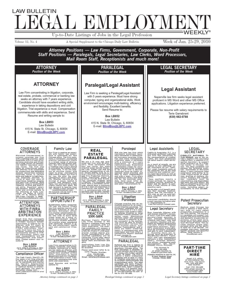 Law Bulletin Paralegal Law Firm