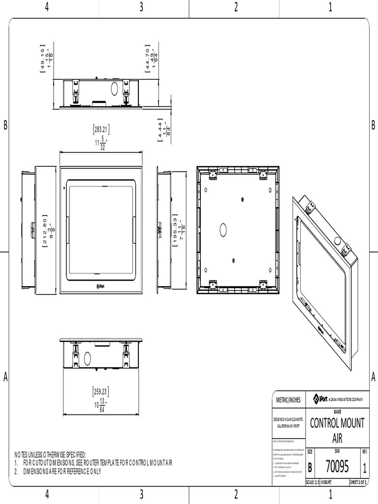 iPort Control Mount Air Dimensions | PDF
