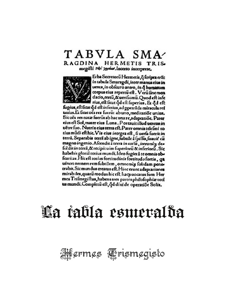 Tabla Esmeralda PDF Creencia religiosa y doctrina Comportamiento