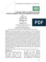 Effects of Partial Replacement of Sand With Lateritic Soil in Sandcrete Blocks