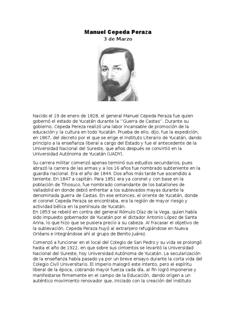 El legado del general Manuel Cepeda Peraza educador, militar y