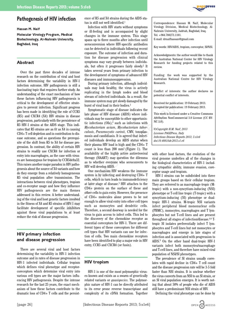 4 Pathogenesis of HIV Infection | PDF | Hiv | Cd4