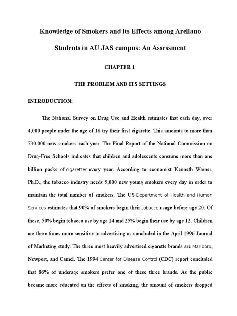 research about cigarette smoking among students DOC) FACTORS INFLUENCING OF PAG-ASA NATIONAL HIGH SCHOOL (COMPLETE) Schoolchildren who use e-cigarettes are