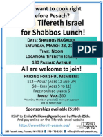 Shabbos HaGadol Luncheon Flyer 5775