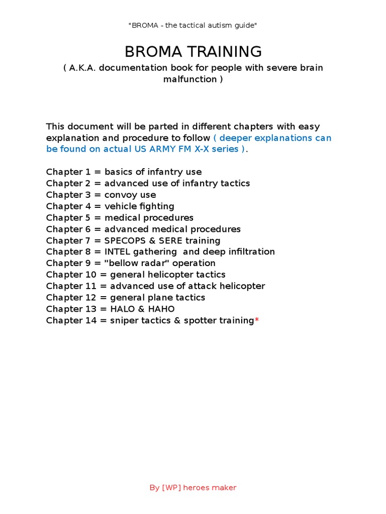 BROMA Training - Futher Documentation | PDF | Infantry | Wars & Military