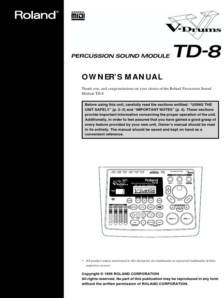 Roland TD8 manual Drum Kit Electrical Engineering
