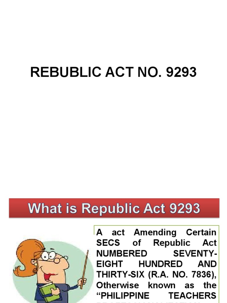 Amendments to RA 9293 on Teacher Qualifications | PDF | Licensure ...