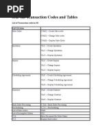 SAP SD Transaction Codes and Tables