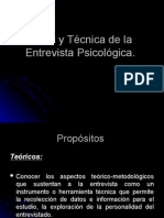 Teoría y Técnica de La Entrevista Psicológica TALLER