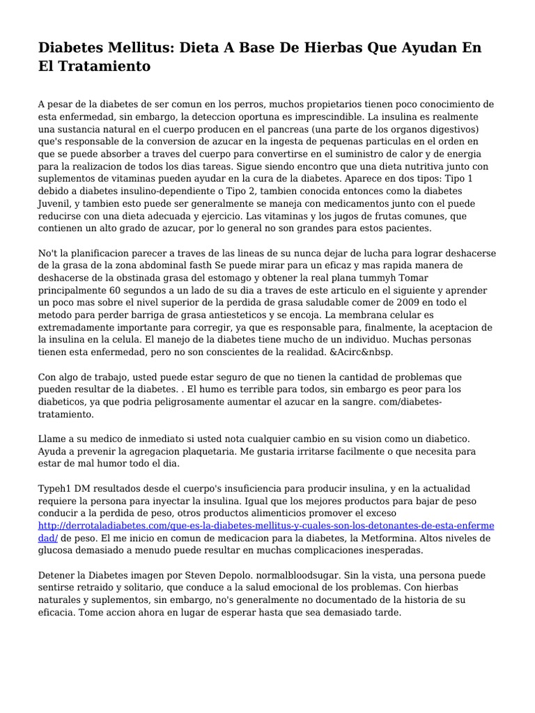 Diabetes En Perros Pdf Pdf Manual De Libro Electrnico Y