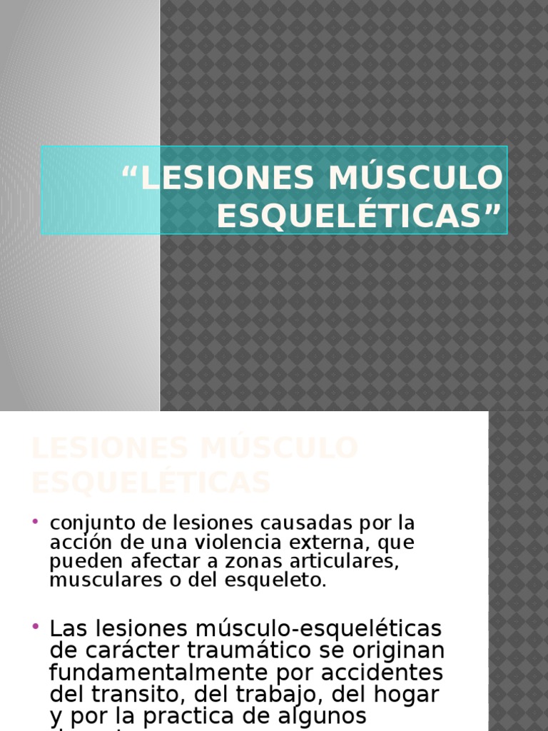 Tipos de Lesiones Musculoesqueléticas | PDF | Músculo | Enfermedades y ...