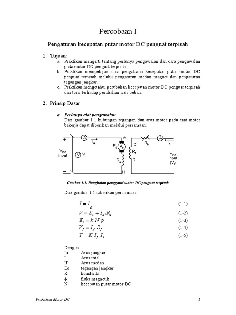 Percobaan I Motor DC Penguat Terpisahpdf