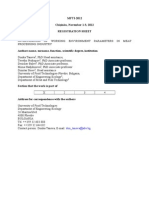 MFTI-2012 Chişinău, November 1-3, 2012 Registration Sheet Job Title