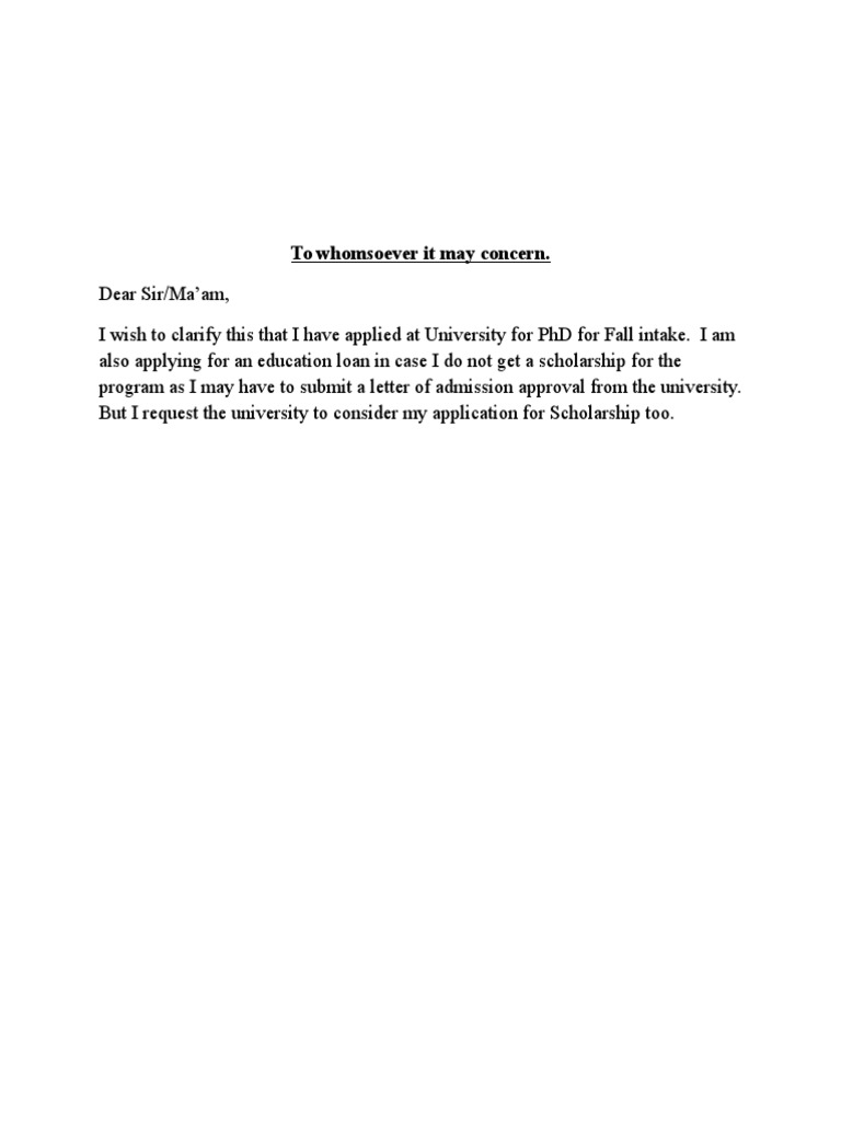 Request for Scholarship Consideration | PDF