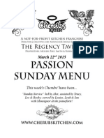 Passion Sunday Menu: The Regency Tavern