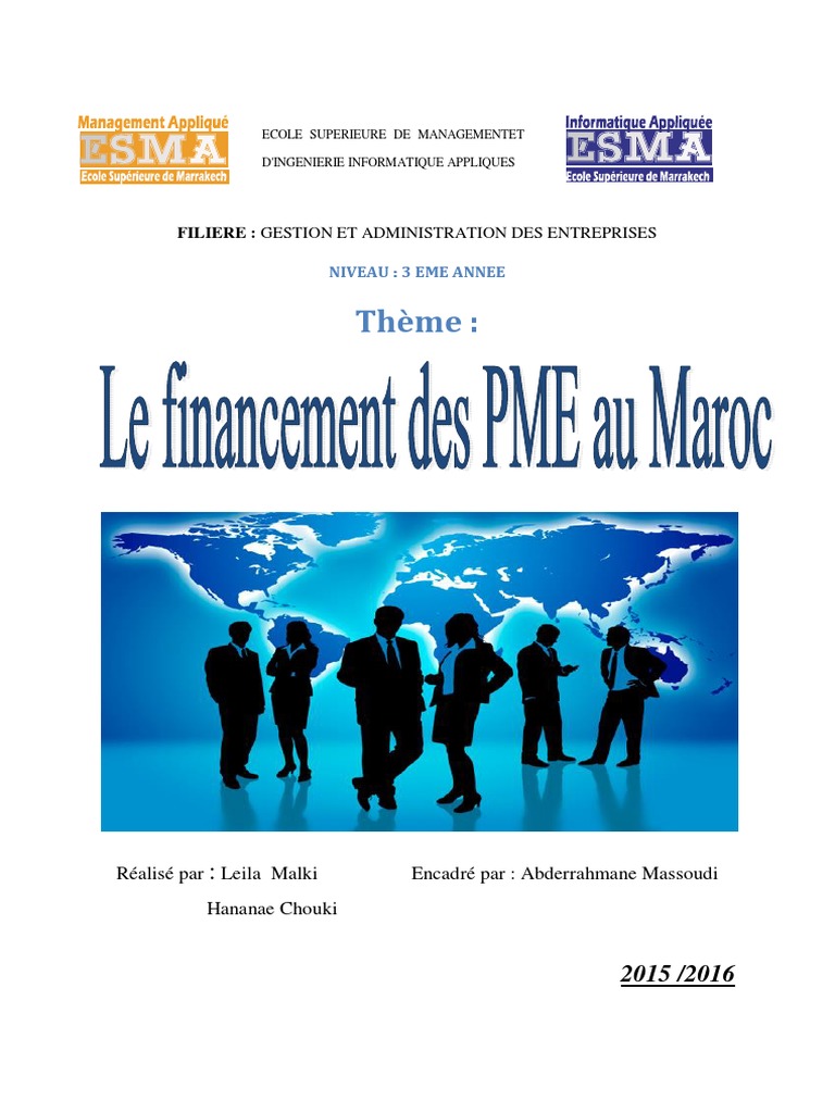 Le Financement Des PME Au Maroc  Petite ou moyenne entreprise