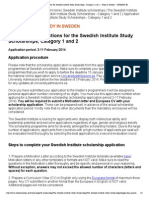 Application Instructions For The Swedish Institute Study Scholarships - Category 1 and 2 - Study in Sweden - SWEDEN PDF