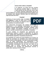 Diferencia Entre Clínica y Hospital