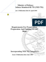 NES 751 Requirements For Preservation, Preparation and Painting of GRP Ships (Superseded by NES 863) Category 2