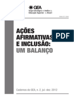 Ações Afirmativas e Inclusão Um Balanço 2012